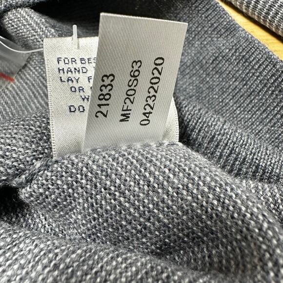 Peter Millar Needle Stripe Wool Quarter Zip Sweater Gray Men's Size Small NWT - Picture 8 of 12